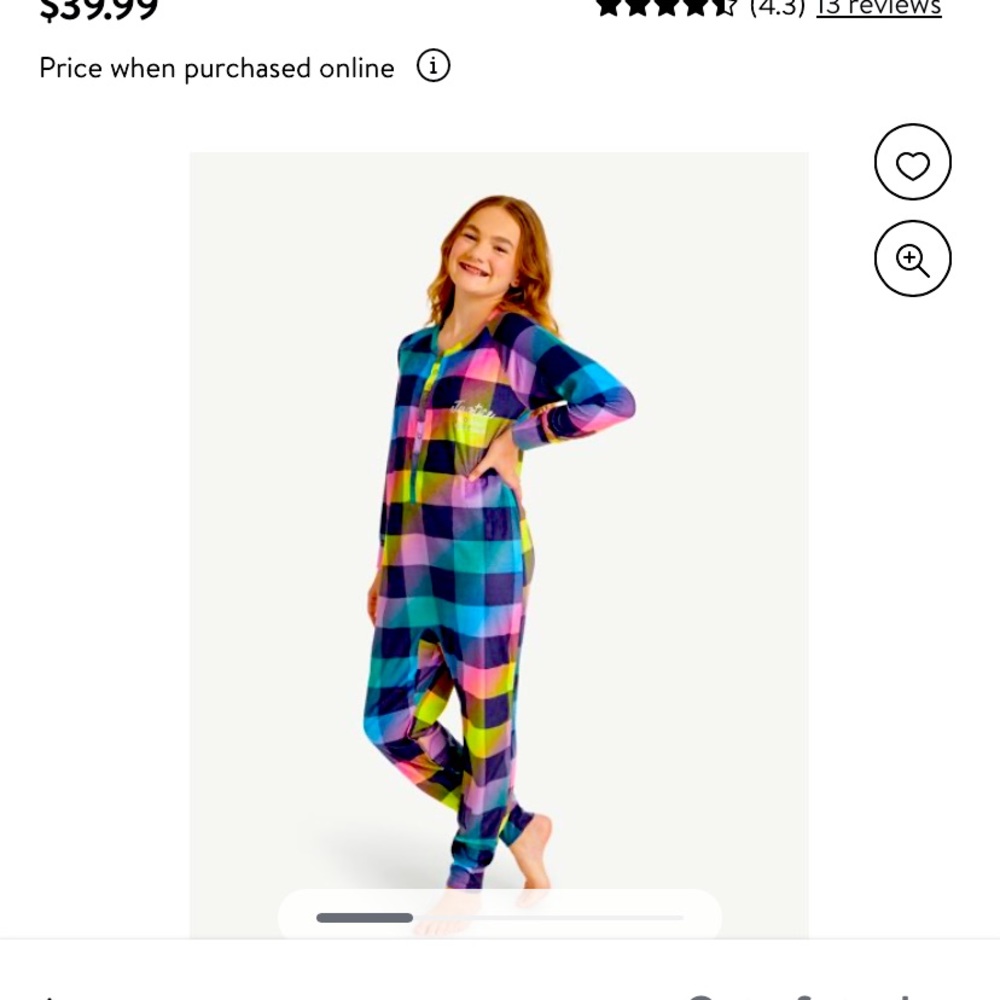 Justice Onesie Plaid Cozy Size 14 , warm and perfect for any time of year